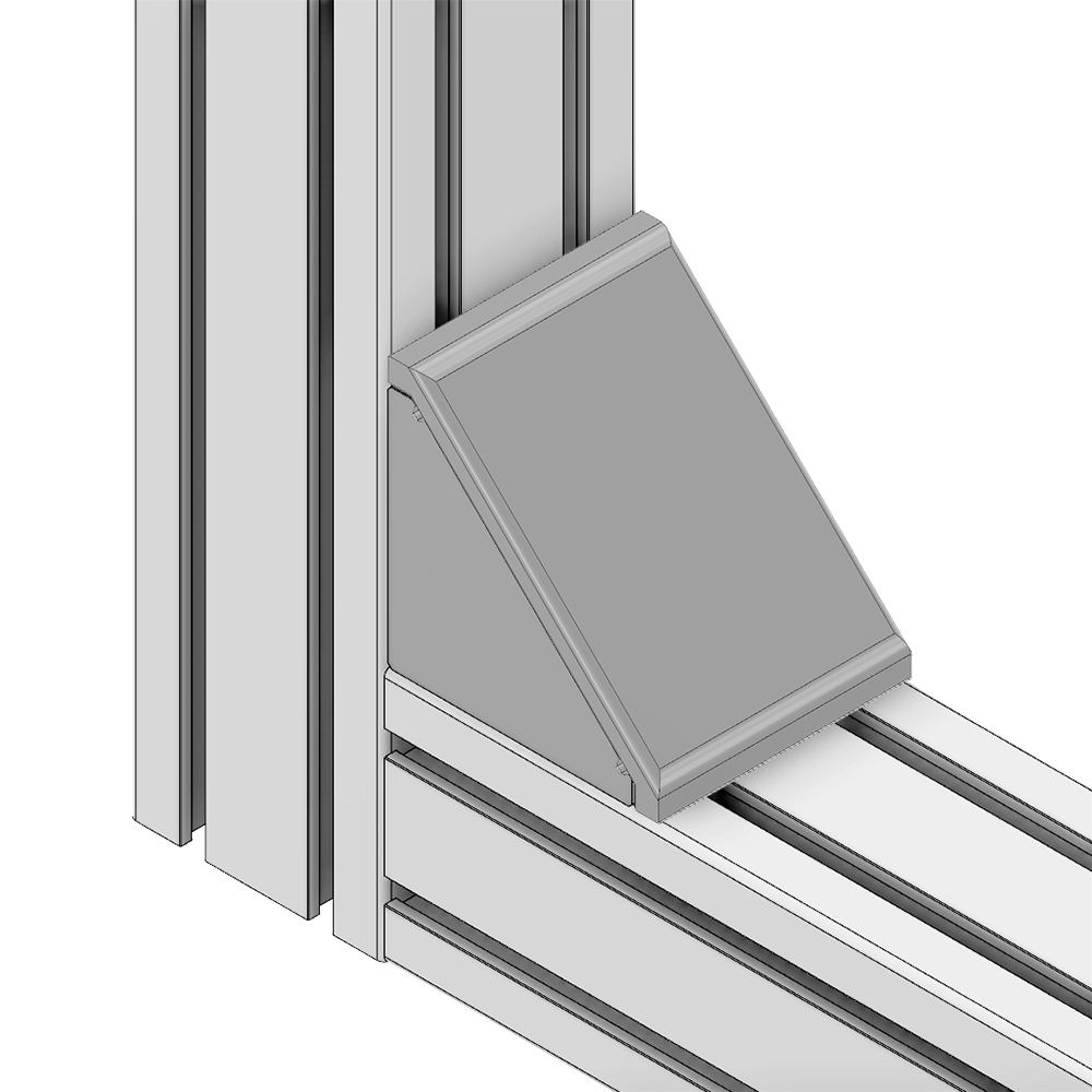 40-230-1 MODULAR SOLUTIONS ALUMINUM GUSSET<br>90MM X 90MM GRAY PLASTIC CAP COVER FOR 40-130-1, FOR A FINISHED APPEARANCE